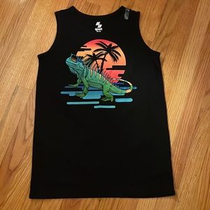 Children Place (Place Sport) black tank top with iguana design. Size XXL 16)